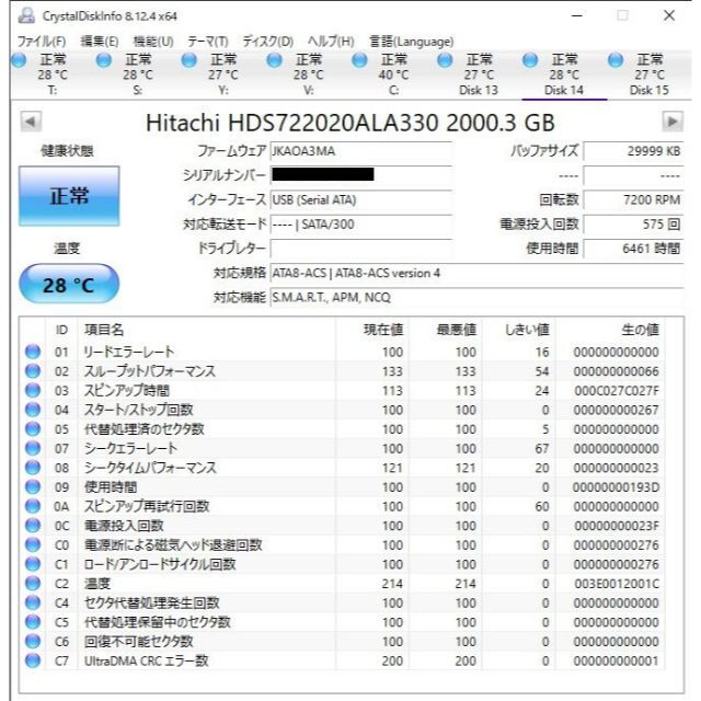 HGST HDD 2TB 3.5インチ 内蔵ハードディスク SATA 2 1