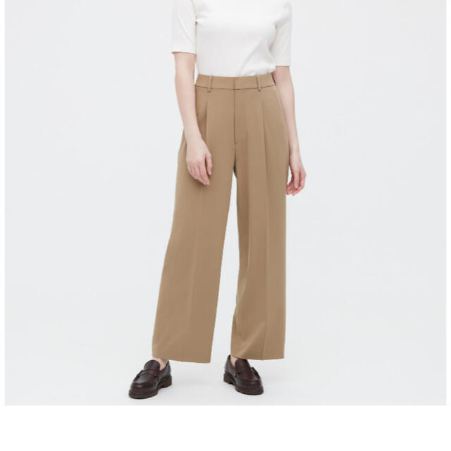 UNIQLO - 未使用☆Sサイズ☆タックワイドパンツ☆ベージュの通販 by