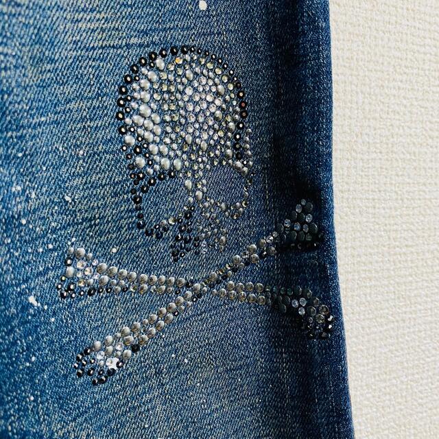 Roen(ロエン)のRoen leopard Swarovski skull denim pants メンズのパンツ(デニム/ジーンズ)の商品写真