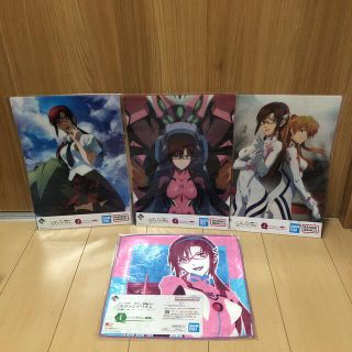 一番くじ　エヴァンゲリオンI賞　ハンドタオルJ賞ビジュアルシート　マリ4点セット(その他)