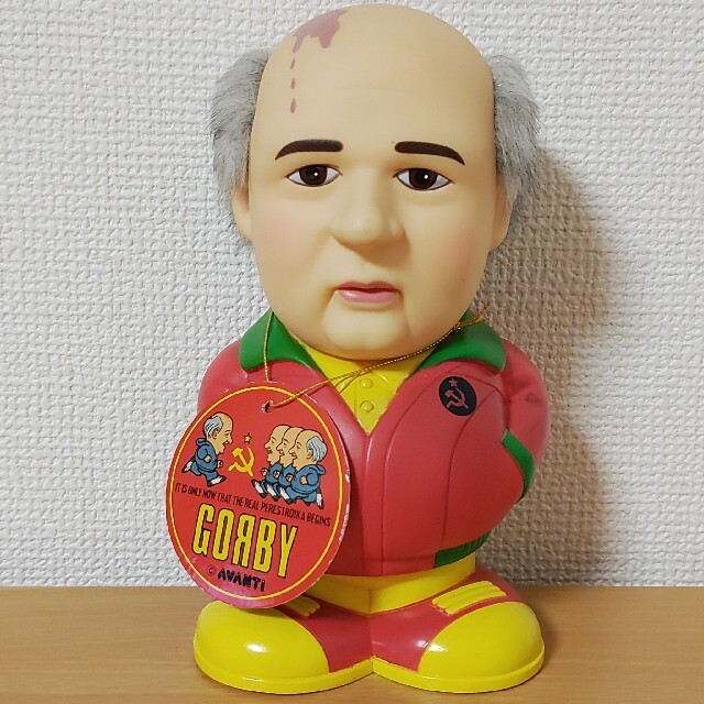 貯金箱☆ゴルバチョフ人形GORBY赤ゴルビーバンク緑レッド黄色Gorbaciovおもちゃ/ぬいぐるみ
