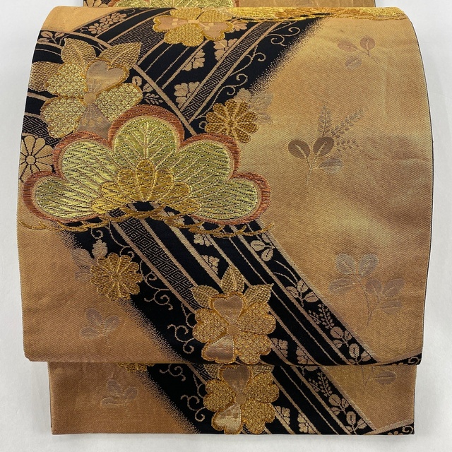 国内直営店 【未使用美品】袋帯 六通 孔雀 唐草 白系 訪問着 洒落着