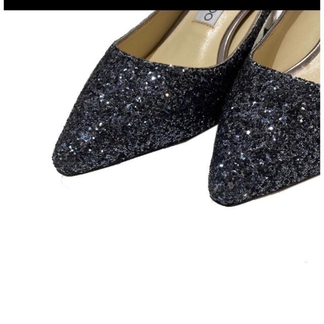ジミーチュウ JIMMY CHOO グリッターラメ シルバー パンプス 38 大切な ジミーチュウ JIMMY CHOO グリッターラメ シルバー パンプス 38 大切な