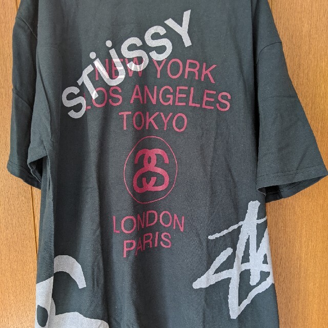 トップスSTUSSY　ワールドツアー　Tシャツ XL　ネイビー　メキシコ製　ステューシー