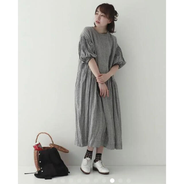 ヤマー 美品 nest robe ネストローブ ギンガムチェック リネン