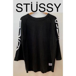 ステューシー(STUSSY)のSTUSSY　ステューシー　七分袖Tシャツ　L　袖ロゴ(Tシャツ/カットソー(七分/長袖))