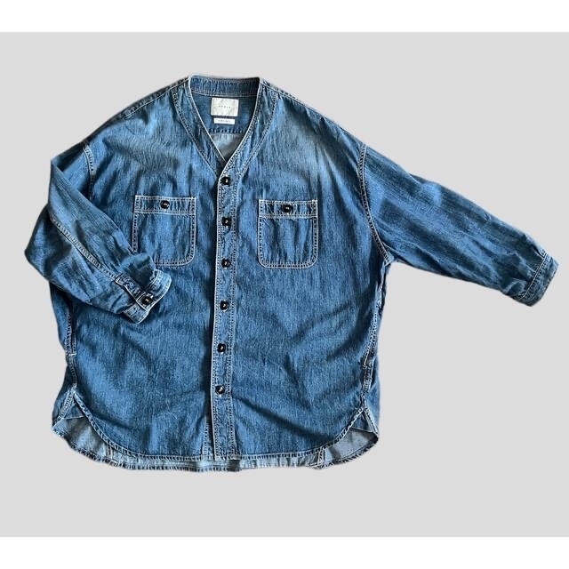 ARGUE(アギュー)のargue baseball denim wide shirt jacket レディースのジャケット/アウター(Gジャン/デニムジャケット)の商品写真