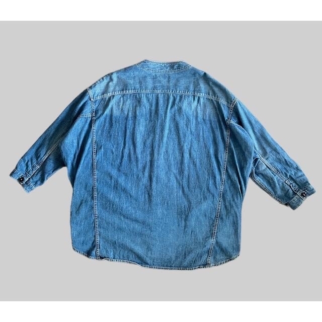 ARGUE(アギュー)のargue baseball denim wide shirt jacket レディースのジャケット/アウター(Gジャン/デニムジャケット)の商品写真