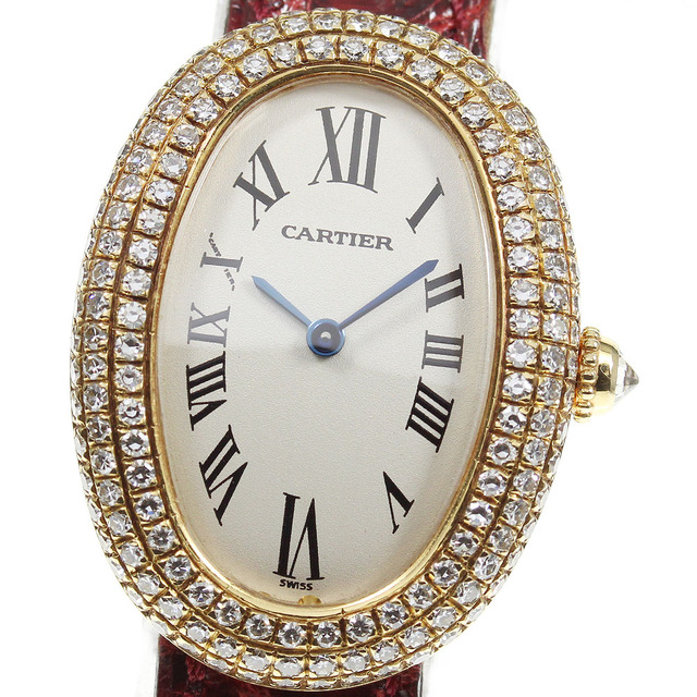 Cartier - 【CARTIER】カルティエ ベニュワール K18YG アフターダイヤベゼル W1506056 クォーツ レディース_705449