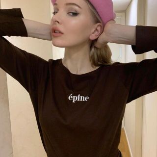 エピヌ(épine)のエピヌ　épine embroidery long tee brown(Tシャツ(長袖/七分))