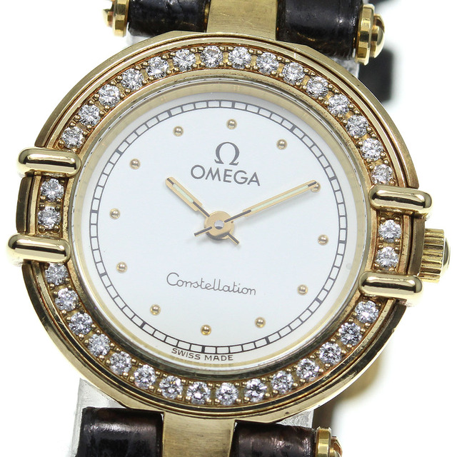 OMEGA - ベルト訳あり☆【OMEGA】オメガ コンステレーション K18YG ダイヤベゼル 1360.79 クォーツ レディース_704940