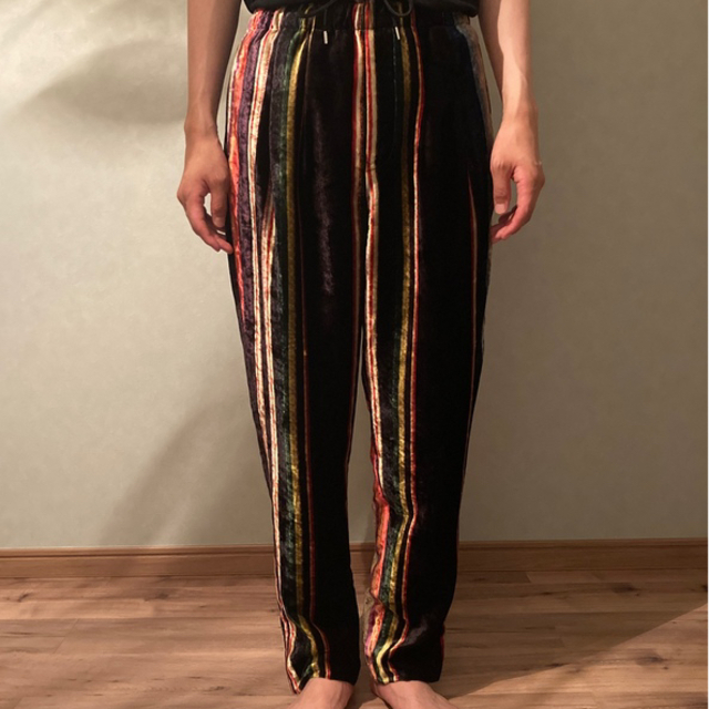 toga virilis 21aw velvet stripe pants-