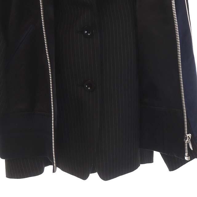 sacai(サカイ)のサカイ × ドクター ウー レイヤードデザインブルゾン ジャケット 刺繍 2 黒 レディースのジャケット/アウター(ブルゾン)の商品写真