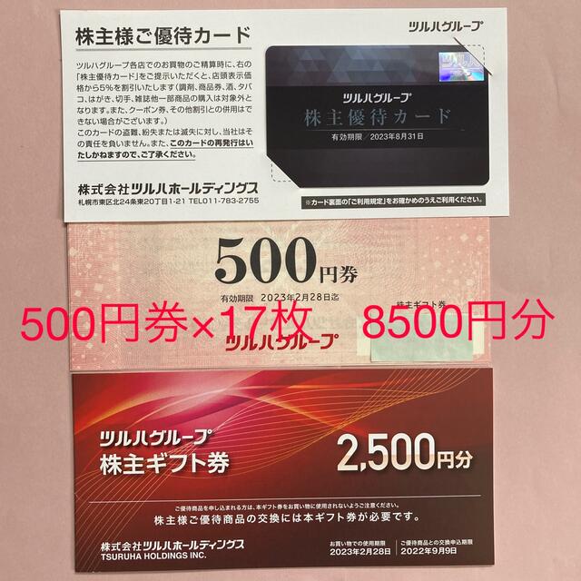 激安公式店 ツルハ 株主優待◎カード1枚☆優待券8500円分 | mcdc