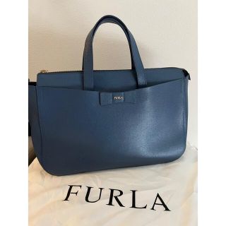 フルラ(Furla)の【超美品】FURLA フルラ　バック　ブルー(ハンドバッグ)