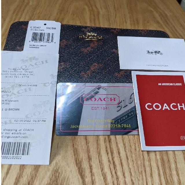 COACH(コーチ)のCOACH  長財布　ラウンドファスナー　馬車濃いブラウン レディースのファッション小物(財布)の商品写真