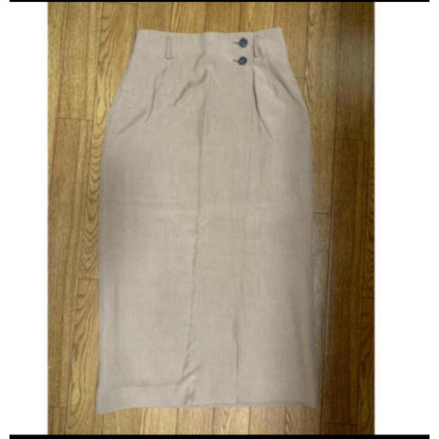ラップ風　タイトスカート　キャメル レディースのスカート(ひざ丈スカート)の商品写真
