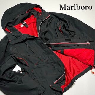【美品】Marlboro ナイロン　パーカー　ジャケット　黒　ビッグシルエット