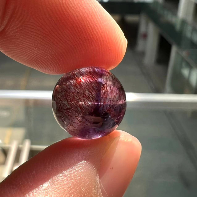 高級】フラワー パープルルチル スーパーセブン 丸玉 13mm 最大10%OFF