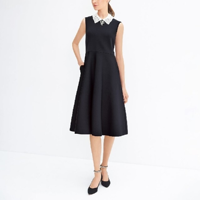 FOXEY - FOXEY❤️42【DRESS ARIA】2022年完売 サンドベージュ 白襟の ...