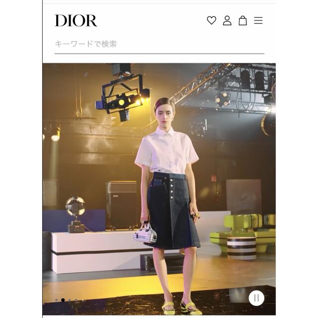 Christian Dior(クリスチャンディオール)の2022 dior デニムスカート　スカート　ディオール　プリーツ レディースのスカート(ひざ丈スカート)の商品写真