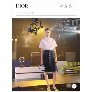 ChristianDior クリスチャンディオール デニムプリーツ スカート ロング ボトムス 142J04A3401 コットン ブルー 34 美品  45672