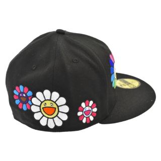 NEW ERA ニューエラ 59THIRTY ×村上隆 TAKASHI MURAKAMI FLOWER ALLOVER フラワー刺繍 ベースボールキャップ ブラック 7 1/8