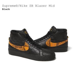 シュプリーム(Supreme)のsupreme nike SB blazer mid black 27(スニーカー)