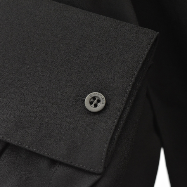 BALENCIAGA バレンシアガ tuxedo shirt with lavalliere 642258 タキシード 長袖シャツ ブラック スカーフ #dg2302 5