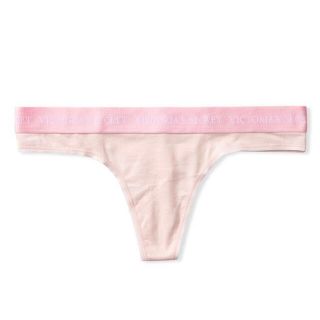 ヴィクトリアズシークレット(Victoria's Secret)の【新品】victoria's secret ショーツ　ピンク　ロゴ　TバックXS(ショーツ)