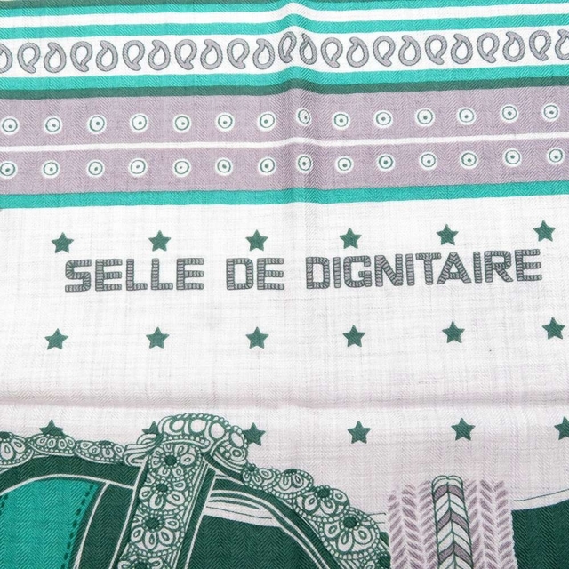 エルメス スカーフ カレ140 カレジェアン 高官の鞍  SELLE DE DIGNITAIRE カシミヤ シルク HERMES ショール