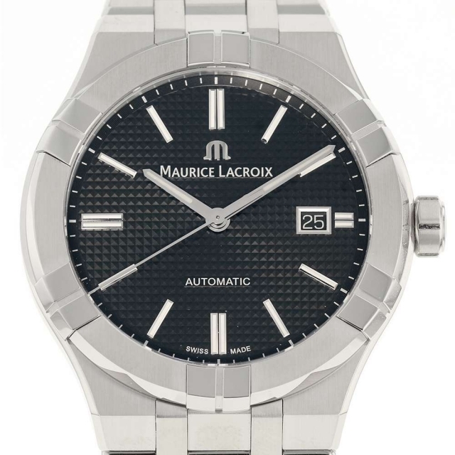 MAURICE LACROIX - モーリスラクロア アイコン 42 AI6008-SS002-330-1 MAURICE LACROIX 腕時計 黒文字盤