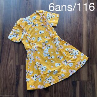 プチバトー(PETIT BATEAU)のプチバトー　花柄ワンピース　半袖　6ans/116㎝　110 120(ワンピース)