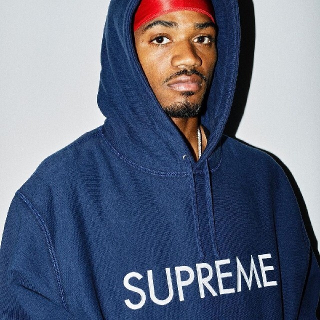 Supreme Capital Hooded SweathirtネイビーSサイズ-