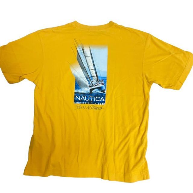 半袖 Tシャツ NAUTICA イエロー バックプリント ビッグプリント