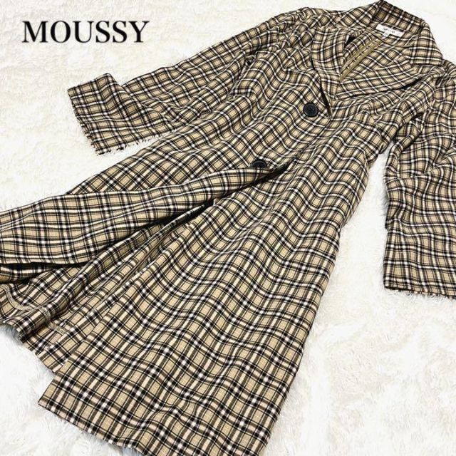 【美品】MOUSSY チェック柄　ロング　ジャケット