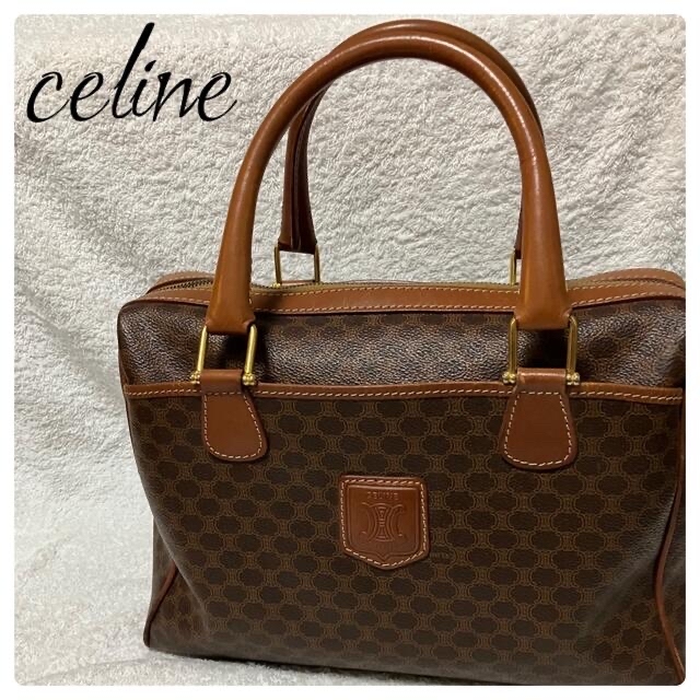 美品 CELINE セリーヌ マカダム柄 サークル金具 ロゴ金具 トートバッグ