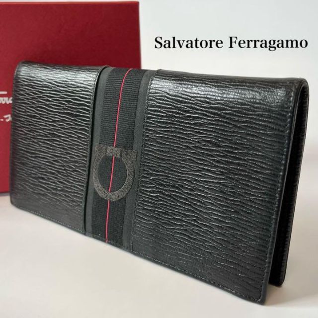 【美品・箱付き】SalvatoreFerragamo ジップ　長財布　レザー