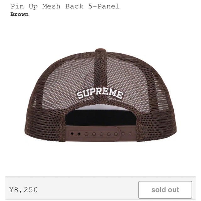 Supreme(シュプリーム)のSupreme 22aw Pin Up Mesh 5-Panel  Brown メンズの帽子(キャップ)の商品写真