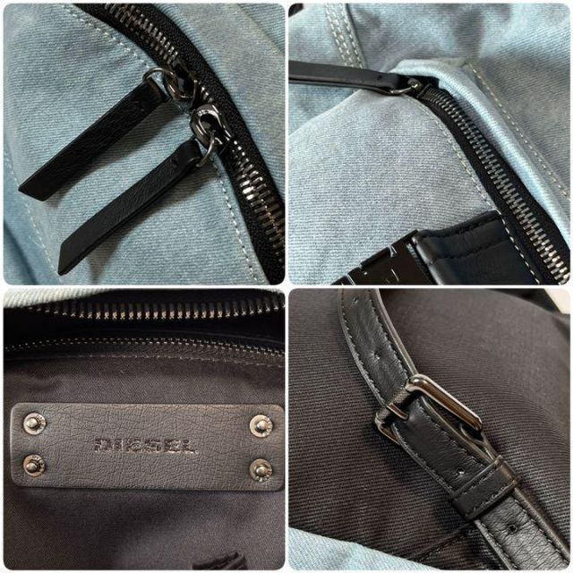 【美品】DIESEL デニム リュック ブルー サック バッグ ブルー ブラック