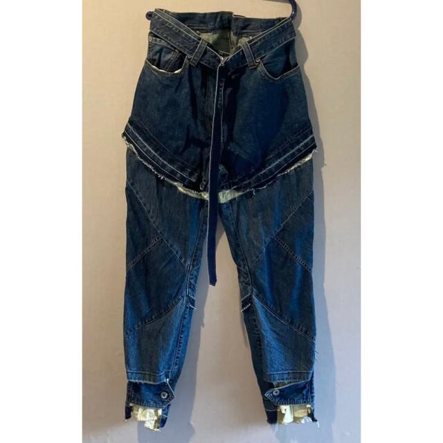 独特の上品 デニムレイヤード sacai - sacai パンツ ブルー デニム+
