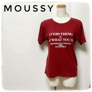 マウジー(moussy)のmoussyマウジー✨Tシャツ カットソー 半袖 ネイビー 英字ロゴ(Tシャツ(半袖/袖なし))
