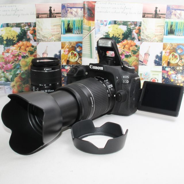 ファッション Canon ダブルレンズ 80D EOS ❤️予備バッテリー付