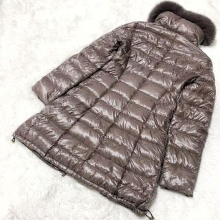 HERNO ヘルノ ロング ダウンコート フォックスファー パウダー シャンパン-