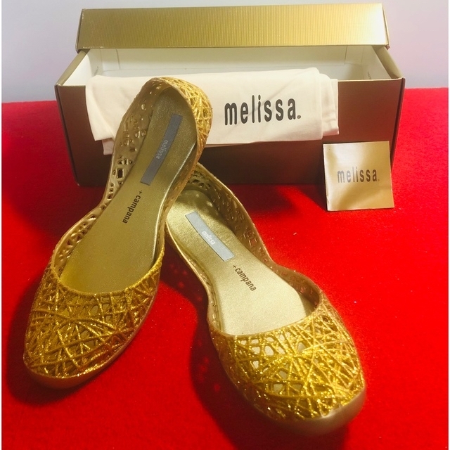 新規購入 - melissa 【美品】☆メリッサ 靴 ゴールドグリッター 23cm