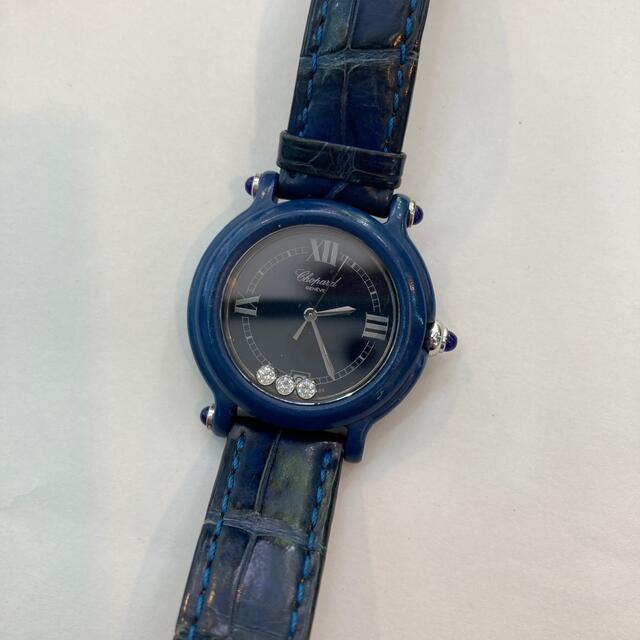 Chopard - ショパール　レディース用腕時計　青　やや使用感あり　ストーンがおしゃれ