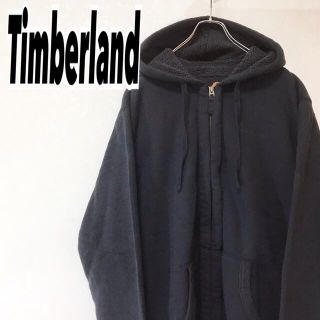 ティンバーランド(Timberland)の90's ティンバーランド メンズ 刺繍ロゴ 無地 裏起毛 ジップパーカー 古着(パーカー)