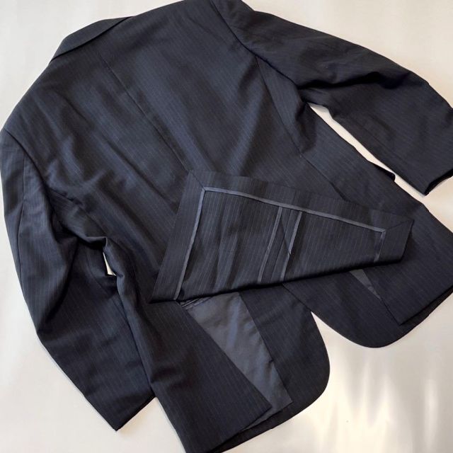 【極美品】BURBERRY セットアップスーツ ネイビー ストライプ