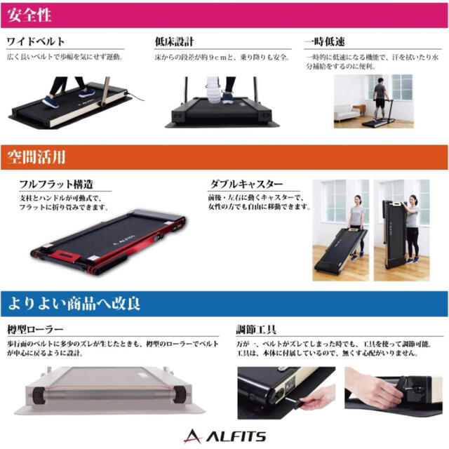 アルインコ スタイルジョグ AFR1519PR プレミアムレッド スポーツ/アウトドアのトレーニング/エクササイズ(トレーニング用品)の商品写真