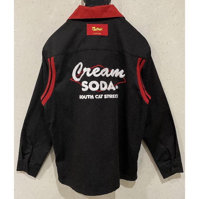 クリームソーダ レーヨン混 刺繍入り 長袖 ボーリングシャツ Sの クリームソーダ レーヨン混 刺繍入り 長袖 ボーリングシャツ Sの